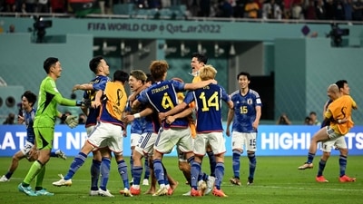 Japan's players celebrate after defeating Germany 2-1 (AFP) Japan's players celebrate after defeating Germany 2-1 (AFP)