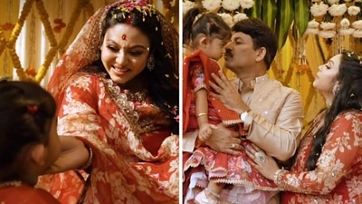 Manoj Tiwari with wife Surabhi Tiwari. Manoj Tiwari with wife Surabhi Tiwari.