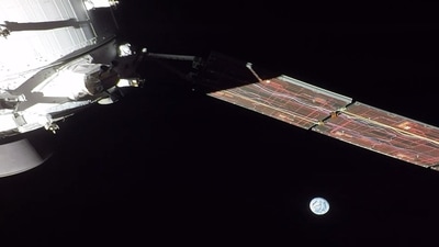 Earthrise captured by Orion spacecraft (screengrab/ Nasa) Earthrise captured by Orion spacecraft (screengrab/ Nasa)