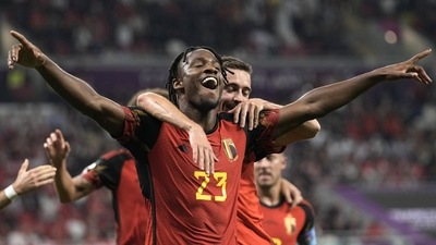 Belgium's Michy Batshuayi celebrates after scoring his side's opening goal (AP) Belgium's Michy Batshuayi celebrates after scoring his side's opening goal (AP)