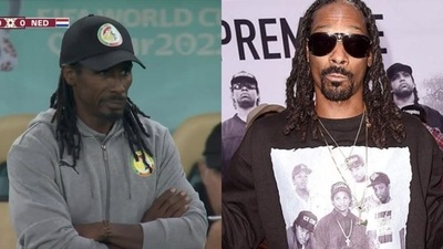 FIFA World Cup 2022: Senegal football coach Aliou Cisse and American rapper Snoop Dogg. (Twitter/@MaxLC09 and AP)