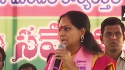 Telangana chief minister K Chandrasekhar Rao's daughter and MLC K Kavitha. (ANI) Telangana chief minister K Chandrasekhar Rao's daughter and MLC K Kavitha. (ANI)