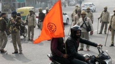 Abhishek Agarwal, Hindu Mahasabha's new chief of Meerut district for the urban body elections, said the organisation will contest in all the wards. (Dheeraj Dhawan/ HT)