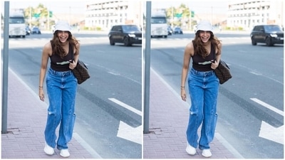 On Tuesday night, Sharvari dropped pictures from Dubai on Instagram. The post shows Sharvari smiling brightly for the camera while walking on the streets of the UAE City. She captioned her post, "This girl didn't know how much she would spend at the mall later that day." (Instagram) On Tuesday night, Sharvari dropped pictures from Dubai on Instagram. The post shows Sharvari smiling brightly for the camera while walking on the streets of the UAE City. She captioned her post, "This girl didn't know how much she would spend at the mall later that day." (Instagram)