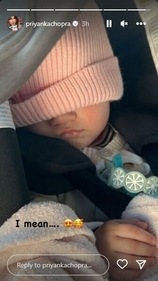 Priyanka shared the photo in which Malti Marie was sleeping.