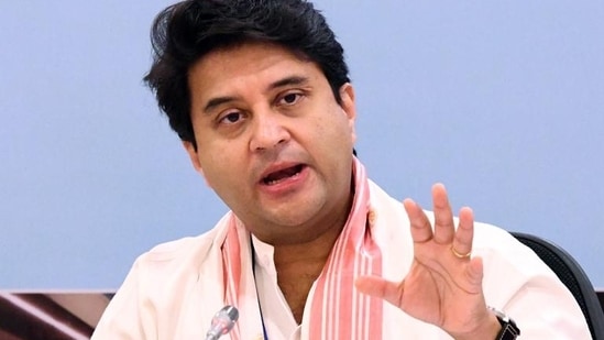 Union minister for civil aviation Jyotiraditya Scindia. (ANI Photo)