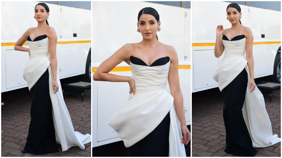 Nora Fatehi is the Belle Of The Ball in this gorgeous gown. (HT Photo/Varinder Chawla)