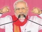 Narendra Modi at a public meeting in Mehsana on Wednesday. (ANI) Narendra Modi at a public meeting in Mehsana on Wednesday. (ANI)