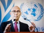 High Commissioner for Human Rights Volker Turk adresses the assembly during a special session of the UN Human Rights Council on the situation in Iran, at the United Nations in Geneva. High Commissioner for Human Rights Volker Turk adresses the assembly during a special session of the UN Human Rights Council on the situation in Iran, at the United Nations in Geneva.