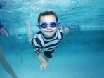 Swimming goggles offer protection to eyes from saltwater and chemicals.