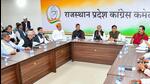Rajasthan CM Ashok Gehlot, Congress leader Sachin Pilot and others during state level coordination committee meeting on party's 'Bharat Jodo Yatra', at RPCC war room in Jaipur. (PTI) Rajasthan CM Ashok Gehlot, Congress leader Sachin Pilot and others during state level coordination committee meeting on party's 'Bharat Jodo Yatra', at RPCC war room in Jaipur. (PTI)