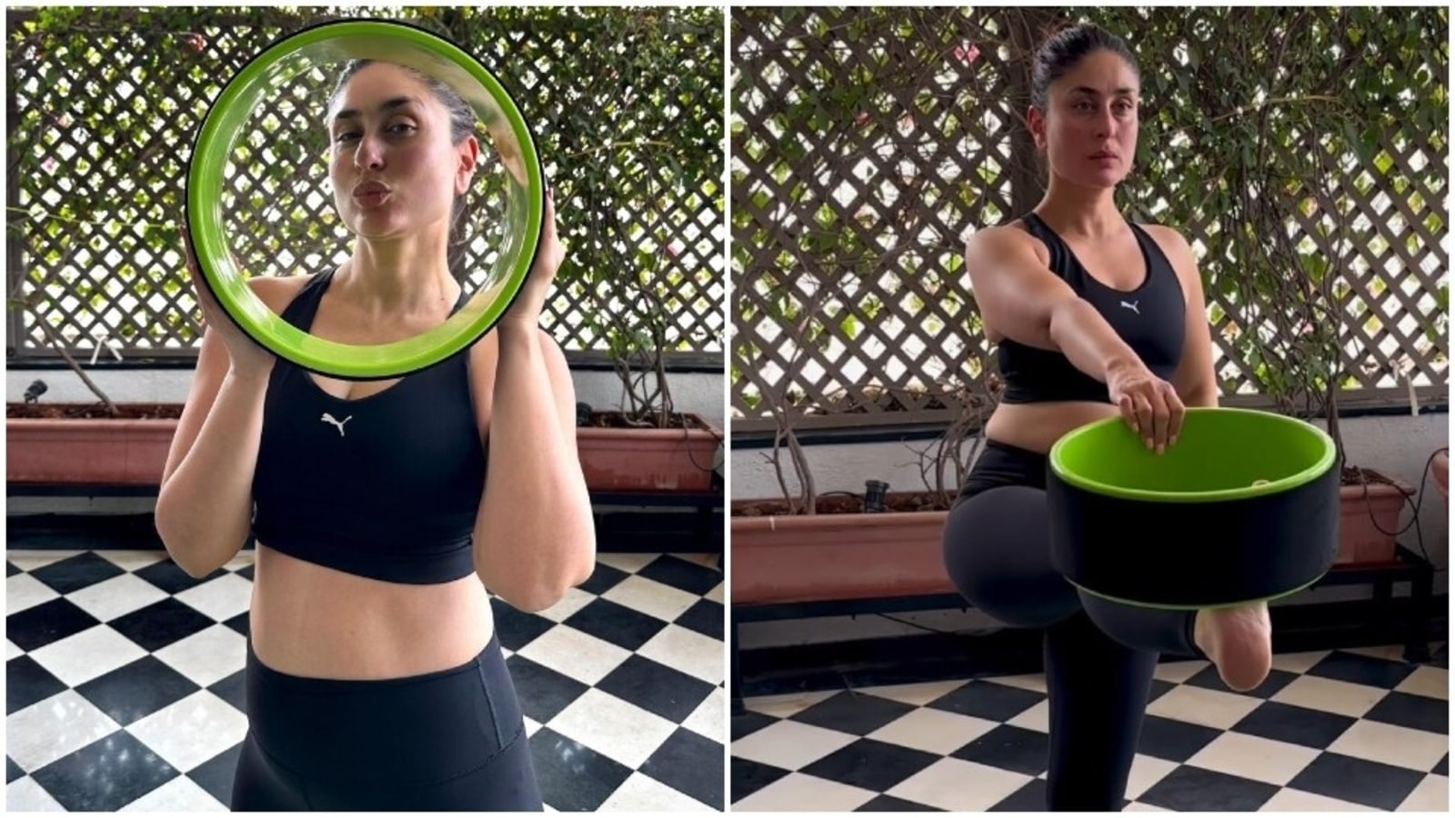 Pouting and always powerful' Kareena Kapoor aces her stretches with yoga  wheel in new workout video. Watch