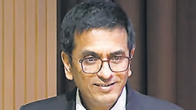 **EDS: VIDEO GRAB VIA SUPREME COURT YOUTUBE LIVESTREAM** New Delhi: Chief Justice of India (CJI) Justice D.Y Chandrachud addresses during his felicitation programme organised by Bar & Bench association, in New Delhi, Monday, Nov. 14, 2022. (PTI Photo)(PTI11_14_2022_000175B) (PTI) **EDS: VIDEO GRAB VIA SUPREME COURT YOUTUBE LIVESTREAM** New Delhi: Chief Justice of India (CJI) Justice D.Y Chandrachud addresses during his felicitation programme organised by Bar & Bench association, in New Delhi, Monday, Nov. 14, 2022. (PTI Photo)(PTI11_14_2022_000175B) (PTI)