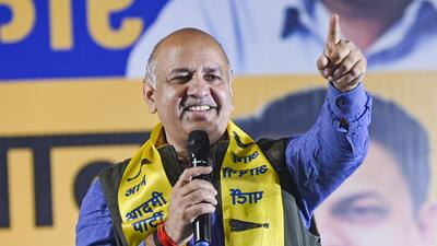 Delhi Deputy Chief Minister Manish Sisodia during election campaign for MCD polls. (PTI)