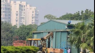 After the High Court order, the illegal helipad at Jaypee Greens in Greater Noida has been demolished.