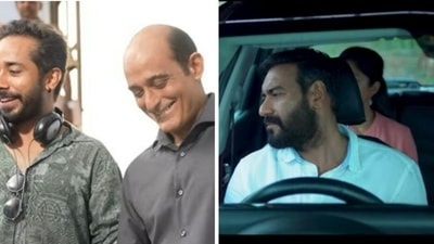 Akshaye Khanna and Ajay Devgn from Drishyam 2. Akshaye Khanna and Ajay Devgn from Drishyam 2.