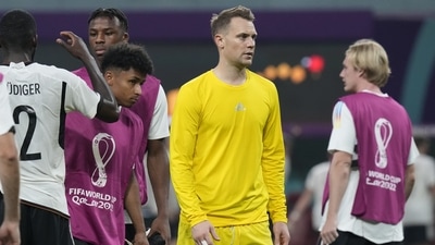 Germany's goalkeeper Manuel Neuer is dejected at the end of the World Cup group E match (AP) Germany's goalkeeper Manuel Neuer is dejected at the end of the World Cup group E match (AP)