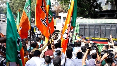 In a video shared by BJP Gujarat, some individuals ostensibly of foreign origin can be seen campaigning for the saffron party. (HT FILE PHOTO) In a video shared by BJP Gujarat, some individuals ostensibly of foreign origin can be seen campaigning for the saffron party. (HT FILE PHOTO)