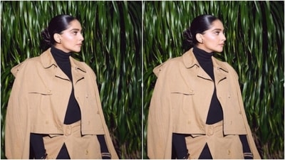 Sonam wore her tresses into a clean bun and wore minimal makeup. In nude eyeshadow, black eyeliner, mascara-laden eyelashes, contoured cheeks and a shade of nude lipstick, she aced the winter look to perfection. (Instagram/@sonamkapoor) Sonam wore her tresses into a clean bun and wore minimal makeup. In nude eyeshadow, black eyeliner, mascara-laden eyelashes, contoured cheeks and a shade of nude lipstick, she aced the winter look to perfection. (Instagram/@sonamkapoor)