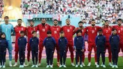 Iran football players linked arms and stayed mum during their national anthem in the FIFA World Cup. (twitter) Iran football players linked arms and stayed mum during their national anthem in the FIFA World Cup. (twitter)