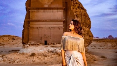 Janhvi Kapoor had shared awe-inspiring views of Al-Ula’s vast landscapes in the post dated November 9. Janhvi Kapoor had shared awe-inspiring views of Al-Ula’s vast landscapes in the post dated November 9.