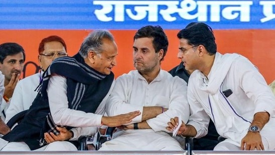 Ashok Gehlot, Rahul Gandhi and Sachin Pilot.