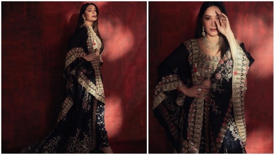 Madhuri Dixit steals the limelight in black Anamika Khanna couture |  Hindustan Times