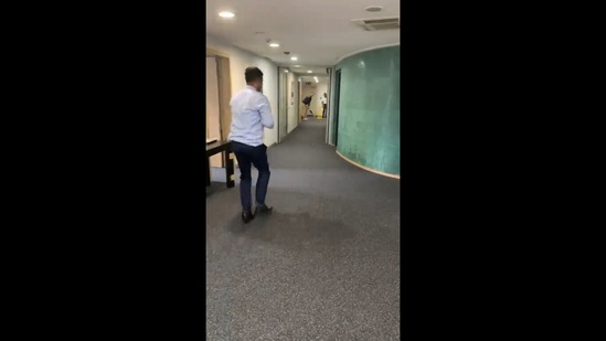 German officials play cricket inside consulate.(Twitter/@GermanCG_BLR) German officials play cricket inside consulate.(Twitter/@GermanCG_BLR)