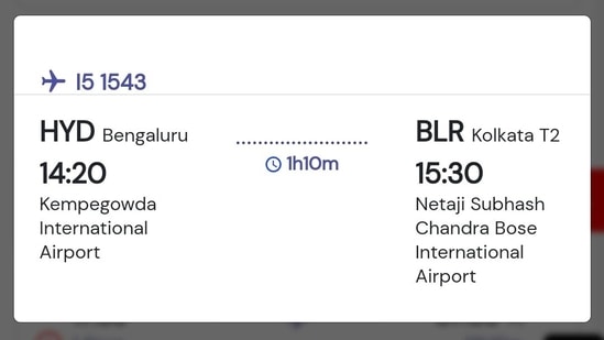 The bizarre ticket showed two departure destinations and two destination locations.(Auditya Venkatesh-Twitter)