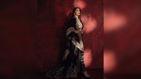 "Even in the dark, beauty surrounds you!," Madhuri Dixit captioned her post.(Instagram/@madhuridixitnene)