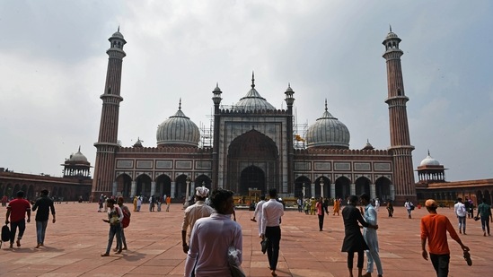 People visit Jama Masjid in the old quarters of Delhi. (ANI file)