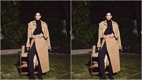Sonam played muse to fashion designer house Moschino and picked a winter wear from the shelves of the designer house.(Instagram/@sonamkapoor)