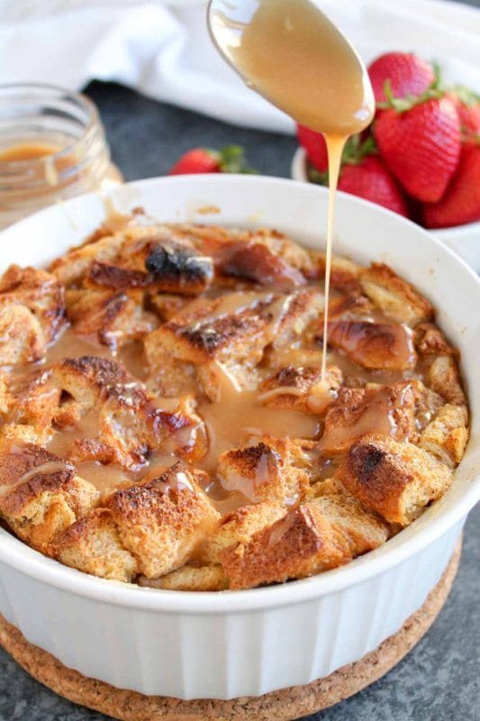 Brioche pudding, Brandy sauce(Pinterest)