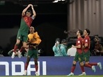 Portugal's Cristiano Ronaldo celebrates after scoring his side's first goal during the World Cup group H soccer match between Portugal and Ghana, at the Stadium 974 in Doha.(AP) Portugal's Cristiano Ronaldo celebrates after scoring his side's first goal during the World Cup group H soccer match between Portugal and Ghana, at the Stadium 974 in Doha.(AP)