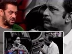 Salman Khan with Sumbul Touqeer’s dad and Tina Datta's mother on Bigg Boss 16. Salman Khan with Sumbul Touqeer’s dad and Tina Datta's mother on Bigg Boss 16.