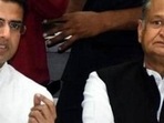 Rajasthan CM Ashok Gehlot (right) with former deputy chief minister Sachin Pilot (left). (File image) Rajasthan CM Ashok Gehlot (right) with former deputy chief minister Sachin Pilot (left). (File image)