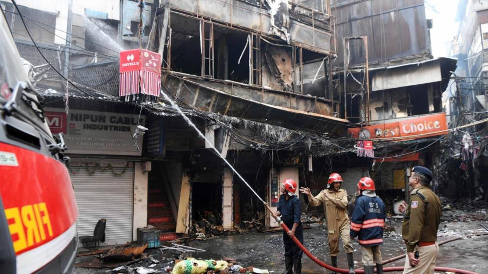 Bhagirath Palace fire: Two buildings fall after blaze; narrow lanes hit rescue operations