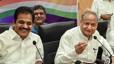 File image of Congress general secretary KC Venugopal and Rajasthan CM Ashok Gehlot (PTI) File image of Congress general secretary KC Venugopal and Rajasthan CM Ashok Gehlot (PTI)