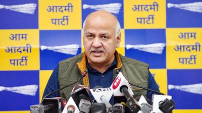 Delhi Deputy Chief Minister Manish Sisodia addresses a press conference at his residence in New Delhi on Friday. (HT Photo) Delhi Deputy Chief Minister Manish Sisodia addresses a press conference at his residence in New Delhi on Friday. (HT Photo)