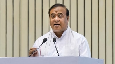 Assam CM Himanta Biswa Sarma addresses during 400th birth anniversary celebrations of Ahom Commander Lachit Borphukan, at Vigyan Bhawan in New Delhi. (PTI) Assam CM Himanta Biswa Sarma addresses during 400th birth anniversary celebrations of Ahom Commander Lachit Borphukan, at Vigyan Bhawan in New Delhi. (PTI)