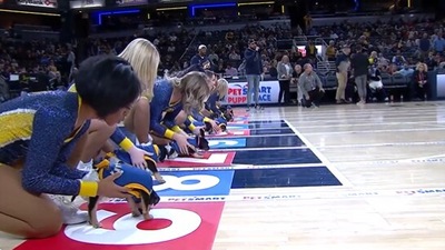 The image, taken from the viral Twitter video, shows the puppies getting ready for the race. (Twitter/@Pacers)