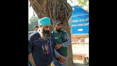 Delhi Police Special Cell produce accused Rajwinder Singh before Patiala House Court after arresting him in the killing of an Australian woman in Queensland in 2018, in New Delhi on Friday. Queensland Police had offered 1 million Australian dollars, which is over  ₹5 crore for the exchange of information about the accused in this case. (ANI Photo) (ANI photo)