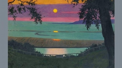 A classic artist's depiction of a sunset: Félix Vallotton, 'Sunset at Grâce, orange and violet sky' (1918) (Privatsammlung) A classic artist's depiction of a sunset: Félix Vallotton, 'Sunset at Grâce, orange and violet sky' (1918) (Privatsammlung)