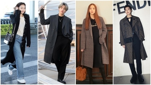 A simple long coat, paired with a pitch-black top, with cool denim jeans makes the ideal airport outfit. (Instagram, Pinterest) A simple long coat, paired with a pitch-black top, with cool denim jeans makes the ideal airport outfit. (Instagram, Pinterest)