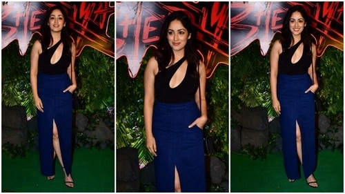 Yami Gautam at the Bhediya screening. (HT Photo/Varinder Chawla) Yami Gautam at the Bhediya screening. (HT Photo/Varinder Chawla)