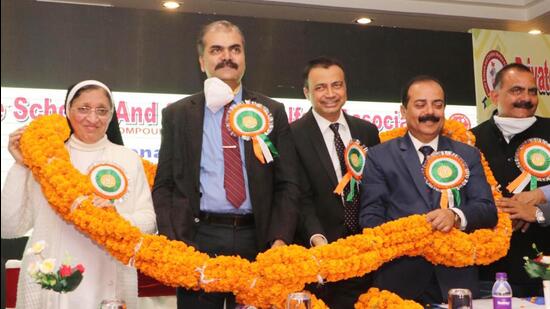 IPS officer VIkas Vaibhav (second from left). (HT File) IPS officer VIkas Vaibhav (second from left). (HT File)