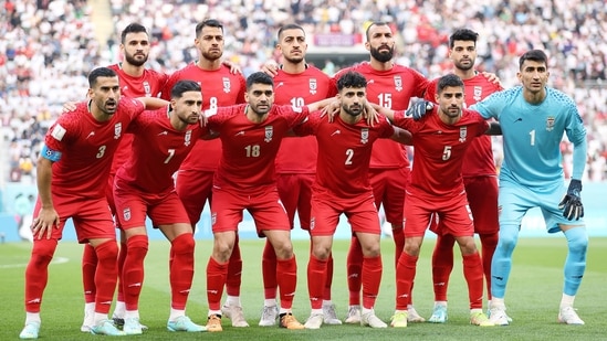 FIFA World Cup: Iran team players pose for a photo ahead of their match against England during FIFA World Cup 2022.