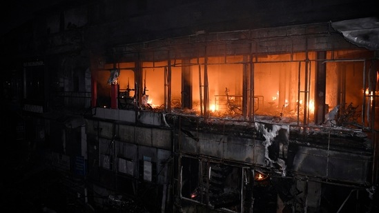 Director of Delhi Fire Service Atul Garg on Friday told news agency PTI, "Fire is under control. Now 22 fire tenders are working for cooling operations. However, the cause of the fire is not yet known."(ANI)