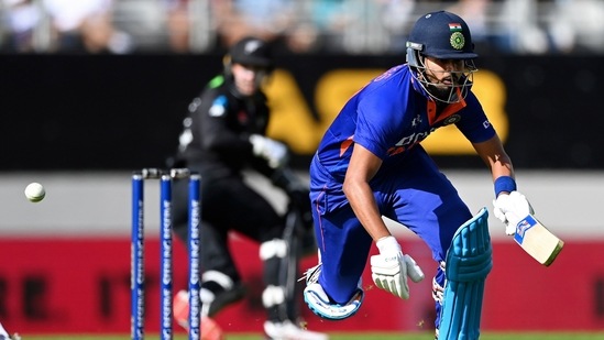 Shreyas Iyer top-scored with 80 off 76 balls for India in the match against New Zealand. (AP)