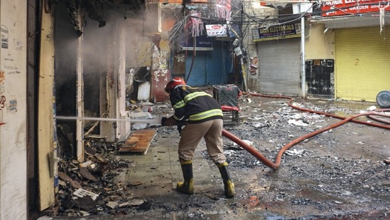 A call about the blaze was received at 9.19 pm on November 24 and 40 fire tenders were rushed to the spot, according to the fire department.(PTI)